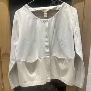 H&M White Structured Top-Jacket Hybrid – Size 10
